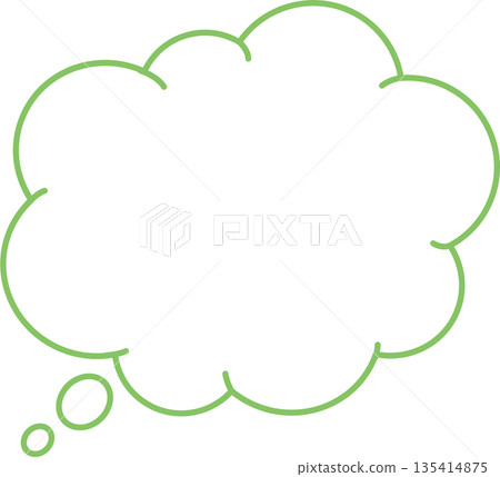 雲狀黃綠色對話框 雲狀黃綠色對話框 135414875