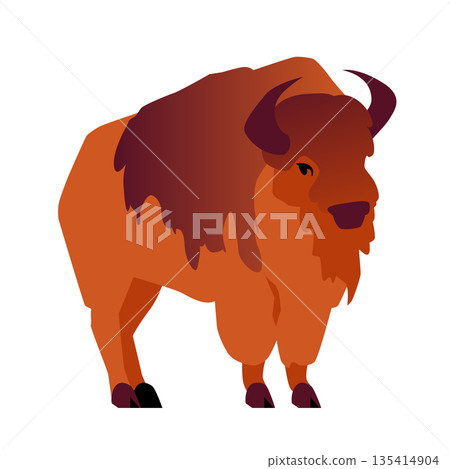 American Bison - Colorful Flat Design Illustration American Bison - Colorful Flat Design Illustration 135414904