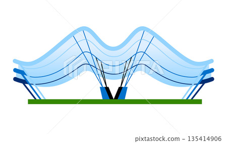 Adolfo Suarez Madrid Barajas Airport in Spain - colorful flat design style object 135414906