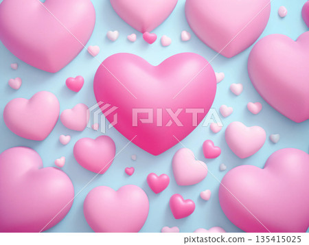 好多粉紅色的心形圖案 135415025