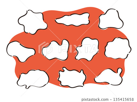 A set of hand-drawn lines with a fuzzy shape A set of hand-drawn lines with a fuzzy shape 135415658