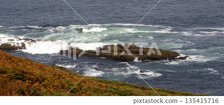 Explore the Ocean View Near the Tower of Hercules in La Coruna, Spain 135415716