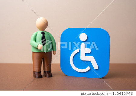 An official explains the rights and benefits of persons with disabilities. Social protection. Inclusion policy concept, access to support programs and legal guarantees. Equality awareness An official explains the rights and benefits of persons with disabilities. Social protection. Inclusion policy concept, access to support programs and legal guarantees. Equality awareness 135415748