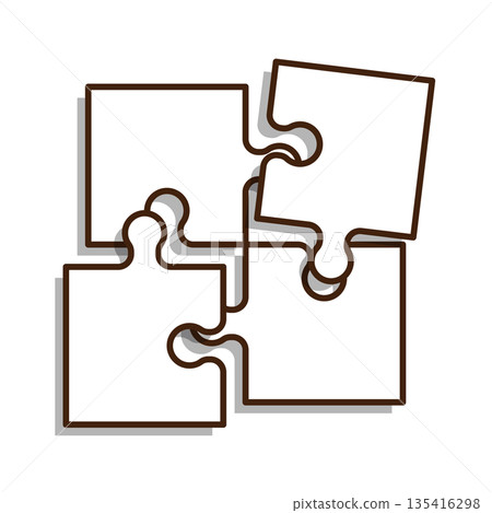 簡單的拼圖遊戲插圖——問題解決和商業概念 135416298