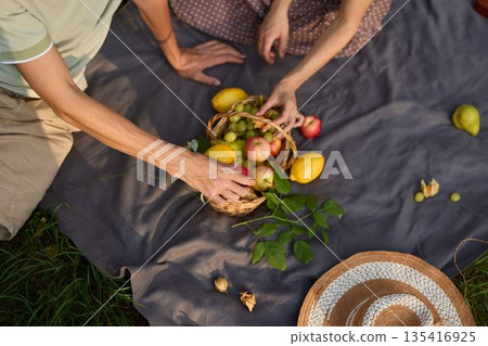 Vibrant arrangement of fruits and accessories for editorial display Vibrant arrangement of fruits and accessories for editorial display 135416925