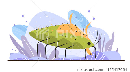 Parasite microbe pathogen infection disease anatomy bug with legs and spines abstract background colorful medical science concept Parasite microbe pathogen infection disease anatomy bug with legs and spines abstract background colorful medical science concept 135417064