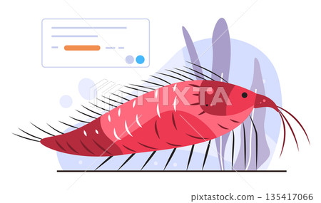 Parasite infection disease pathogen anatomy concept stylized microscopic organism with antennae and bristles abstract background medical diagram 135417066