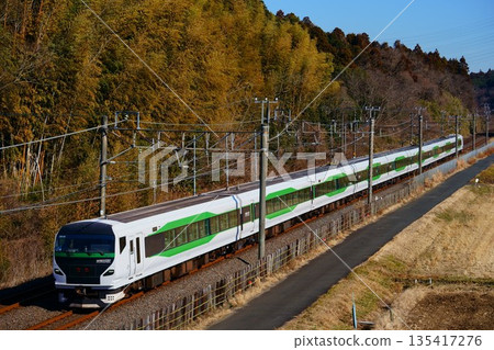 E257系列5000型機車用於新年參拜成田山神社的“好運列車” 135417276
