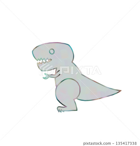 恐龍（霸王龍）的彩虹剪影 135417338