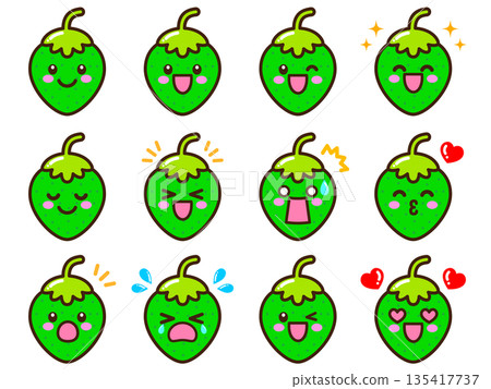Cute strawberry illustration material set 3 135417737