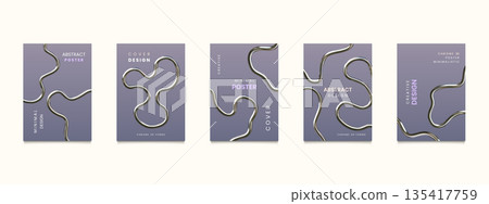 3D chrome elements. Y2k metal line. Abstract fluid spiral shape or liquid silver figure. Futuristic gradient wave. Polished curl form. Metallic bent pipe. Vector design banners set 3D chrome elements. Y2k metal line. Abstract fluid spiral shape or liquid silver figure. Futuristic gradient wave. Polished curl form. Metallic bent pipe. Vector design banners set 135417759