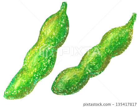 毛豆插圖油畫棒畫 135417817