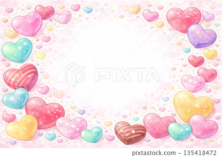 Valentine Series: Heart-shaped frame Valentine background 135418472