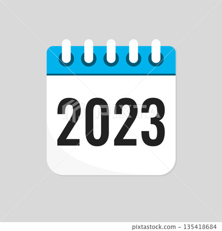 Vector template icon page calendar - year 2023 Vector template icon page calendar - year 2023 135418684