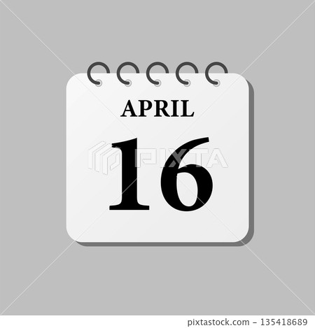 Icon page calendar day - 16 April Icon page calendar day - 16 April 135418689