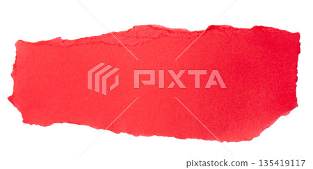 Red torn cardboard isolated on a white background 135419117