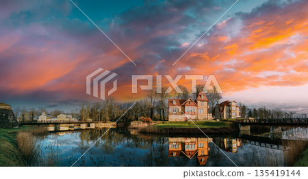 Kuressaare, Estonia. Wooden Nobleman's House In Sunny Day. 135419144