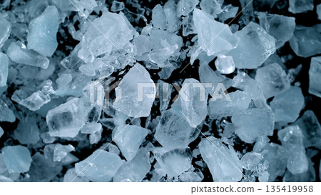 Super Slow Motion of Exploding Ice Shards , Close-up 135419958