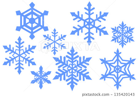 Snowflake illustration material set 135420143