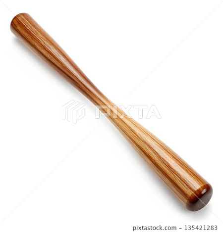 Traditional Wooden Baseball Bat White Background 135421283