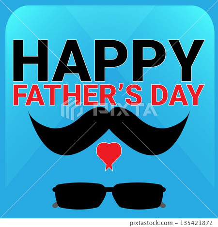 Happy Father s Day Graphic - Bold Minimalist Greeting Card Design with Mustache and Heart Elements Happy Father s Day Graphic - Bold Minimalist Greeting Card Design with Mustache and Heart Elements 135421872