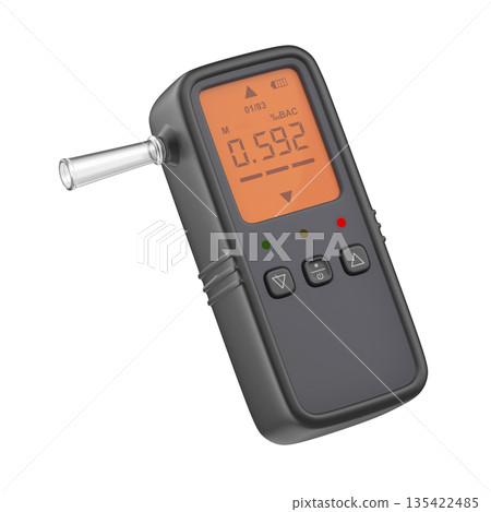 Breathalyzer displaying high blood alcohol Breathalyzer displaying high blood alcohol 135422485