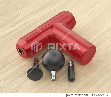 Massage gun with various massage heads 135422487