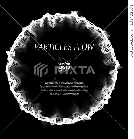 Wave pattern vector. 3D glowing abstract digital particles background. Technology concept. Abstract background. Future vector illustration. Wave pattern vector. 3D glowing abstract digital particles background. Technology concept. Abstract background. Future vector illustration. 135422671