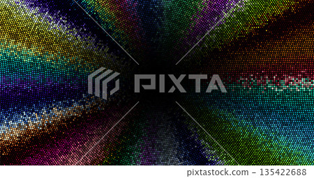 Bright concentric circle pattern with rainbow palette. Style op art, psychedelic, digital abstraction. Bright concentric circle pattern with rainbow palette. Style op art, psychedelic, digital abstraction. 135422688