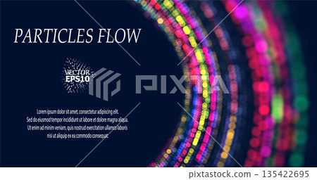 Abstract background with stripes of different colors and gradients. Particles in motion. technologies. Vector illustration 135422695