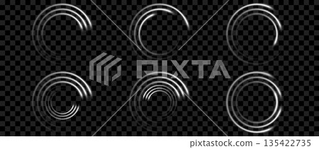 Set of Circles with neon line creating a round frame and a round portal. Abstract background depicting a glowing ring with a radiant swirl and a smooth curve. Vector flare effect Set of Circles with neon line creating a round frame and a round portal. Abstract background depicting a glowing ring with a radiant swirl and a smooth curve. Vector flare effect 135422735