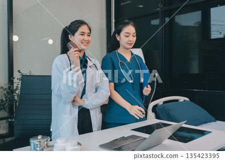 Portrait of two dedicated doctors Portrait of two dedicated doctors 135423395
