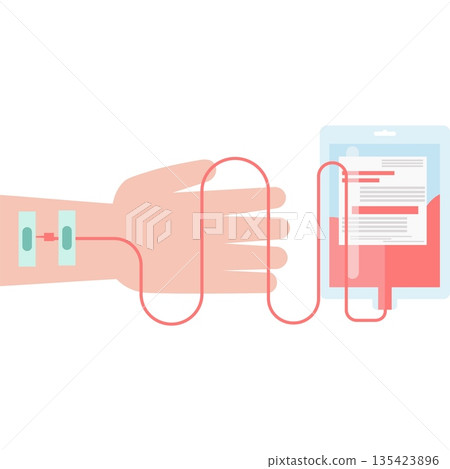 Human hand donating blood vector icon isolated on white Human hand donating blood vector icon isolated on white 135423896