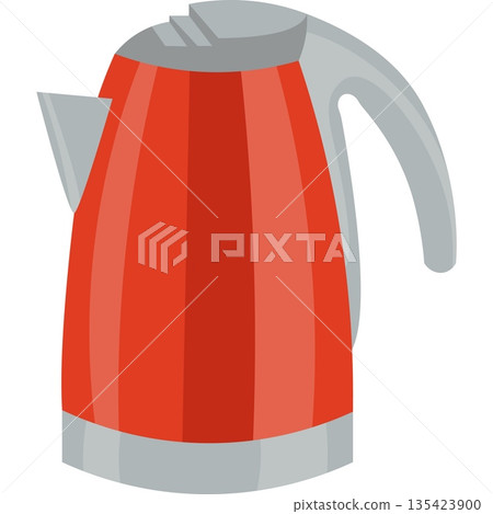 Electric kettle vector icon isolated on white 135423900