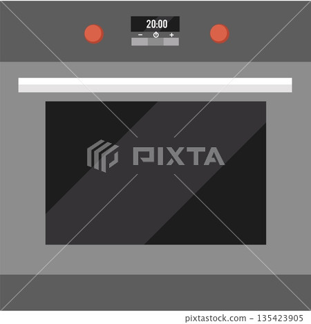 Electric stove vector icon isolated on white Electric stove vector icon isolated on white 135423905