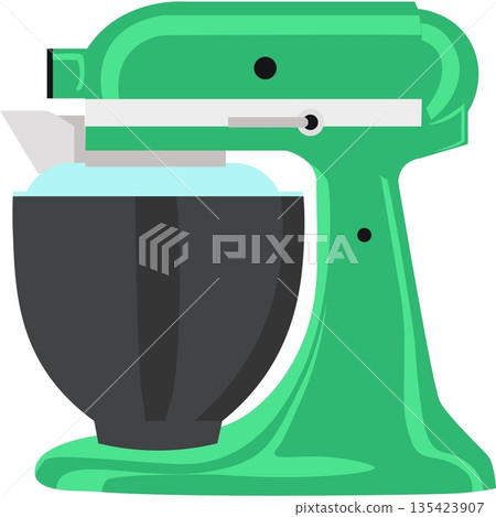 Dough mixer food processor vector icon isolated on white Dough mixer food processor vector icon isolated on white 135423907