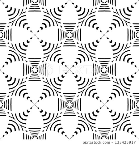 Seamless Lines Black and White Pattern. 135423917