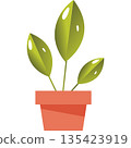 Flower in pot vector icon isolated on white 135423919