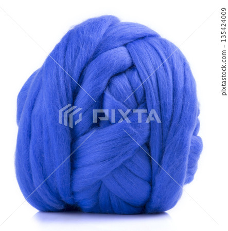 Hank merino wool blue on a white background 135424009