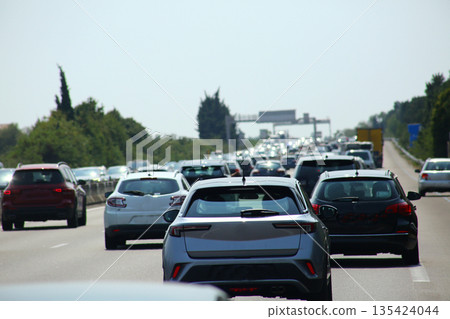 Highway Traffic Jam with Tunnels and Traffic Lights Highway Traffic Jam with Tunnels and Traffic Lights 135424044