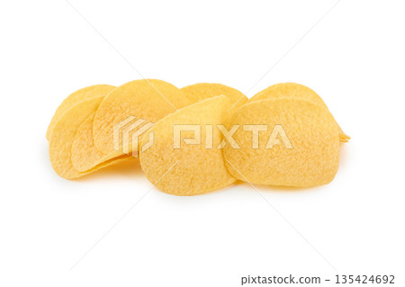 Potato chips isolated Potato chips isolated 135424692