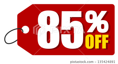 Discount label for 85% off sale 135424891