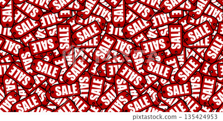 銷售標籤的無縫背景圖像 135424953