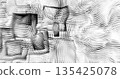 In shades of grey abstract texture created with Gradient flow and 3D structure imitate the movement of liquid or wind. Vibrant colors, volumetric waves and digital noise create a sense of depth and 135425078