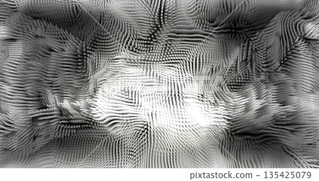In shades of grey abstract texture created with Gradient flow and 3D structure imitate the movement of liquid or wind. Vibrant colors, volumetric waves and digital noise create a sense of depth and 135425079