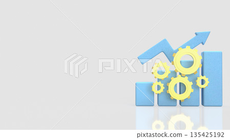 Business Performance Optimization Concept with Gears and Growth Chart 3d render. Business Performance Optimization Concept with Gears and Growth Chart 3d render. 135425192