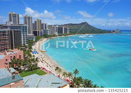 夏威夷威基基海灘的壯麗景色 135425215
