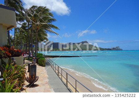 Spectacular view of Hawaii, Waikiki Beach Spectacular view of Hawaii, Waikiki Beach 135425222