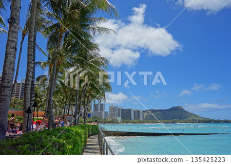 夏威夷威基基海灘的壯麗景色 135425223