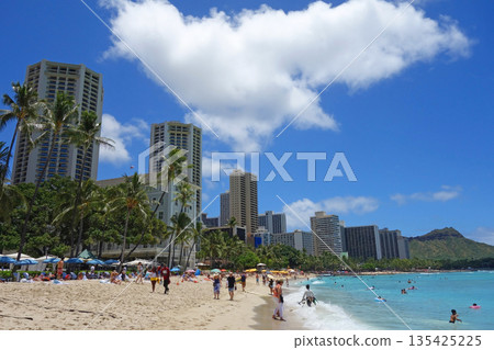 夏威夷威基基海灘的壯麗景色 135425225
